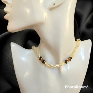 3/$30 Dainty Shell Pearl Beaded Braided Bayadere Bridal Princess Necklace